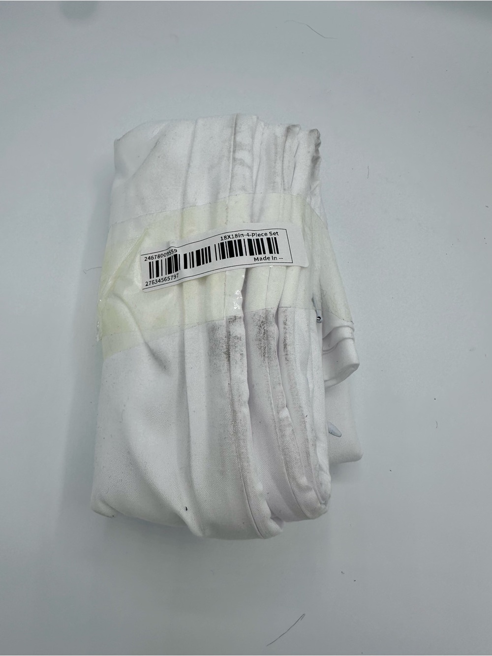 Set of 4 White 18”x18” Pillow Covers (1333)